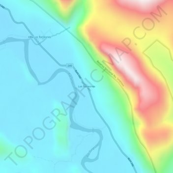 Mappa topografica Los Torreones, altitudine, rilievo