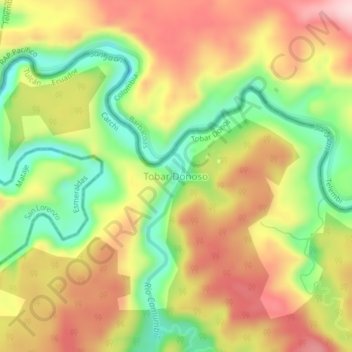 Mappa topografica Tobar Donoso, altitudine, rilievo