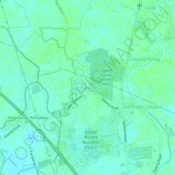 Mappa topografica San Pablo Pulo, altitudine, rilievo