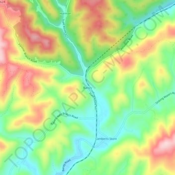 Mappa topografica Bandy, altitudine, rilievo