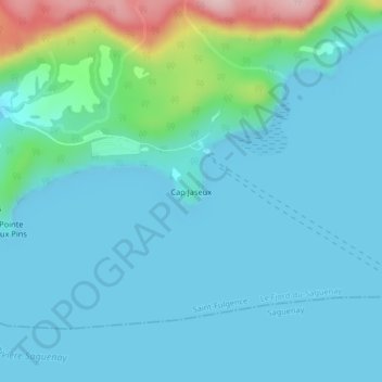 Mappa topografica Cap Jaseux, altitudine, rilievo