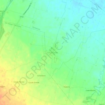 Mappa topografica Valconasso, altitudine, rilievo