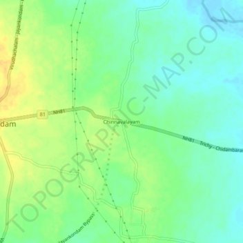Mappa topografica Chinnavalayam, altitudine, rilievo