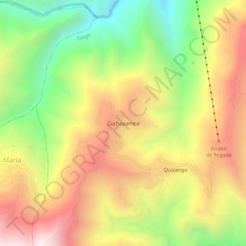 Mappa topografica Cuchapampa, altitudine, rilievo