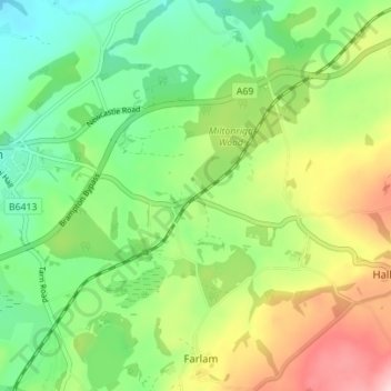 Mappa topografica Milton, altitudine, rilievo