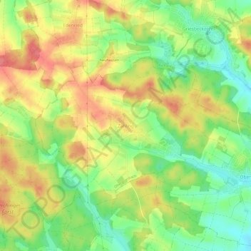 Mappa topografica Zahling, altitudine, rilievo