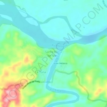 Mappa topografica Santa María de Nieva, altitudine, rilievo
