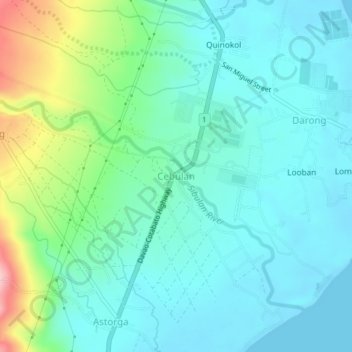 Mappa topografica Cebulan, altitudine, rilievo