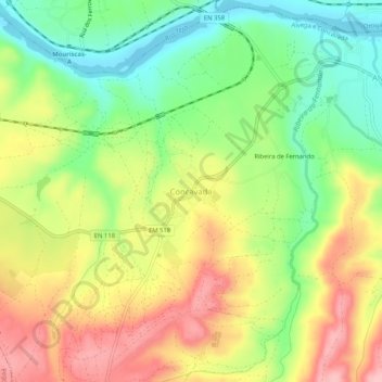 Mappa topografica Concavada, altitudine, rilievo