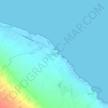 Mappa topografica Egnazia scavi, altitudine, rilievo
