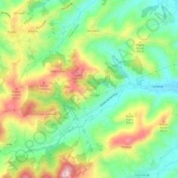 Mappa topografica Torre, altitudine, rilievo