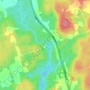 Mappa topografica Stirling Falls, altitudine, rilievo