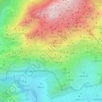 Mappa topografica Collado de la Pedriza, altitudine, rilievo