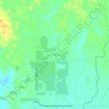 Mappa topografica San Roque, altitudine, rilievo