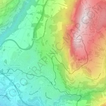 Mappa topografica Chevalleyres, altitudine, rilievo