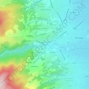 Mappa topografica La Frairie, altitudine, rilievo