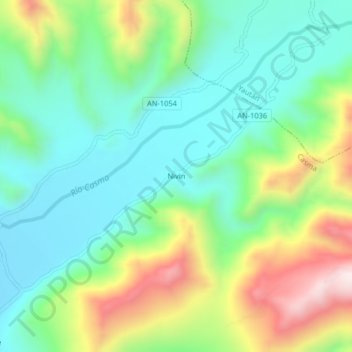 Mappa topografica Nivin, altitudine, rilievo
