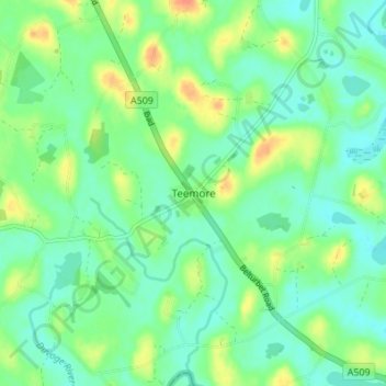 Mappa topografica Teemore, altitudine, rilievo