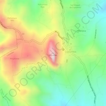 Mappa topografica Cojitambo, altitudine, rilievo