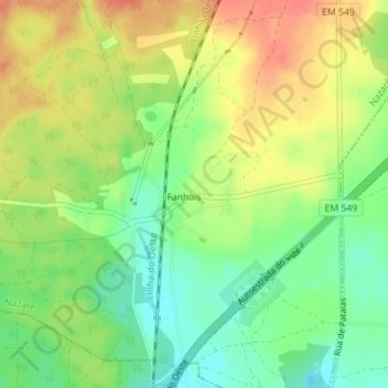 Mappa topografica Fanhais, altitudine, rilievo