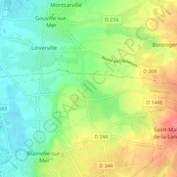 Mappa topografica La Jeannerie, altitudine, rilievo