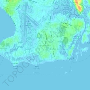 Mappa topografica Momauguin, altitudine, rilievo
