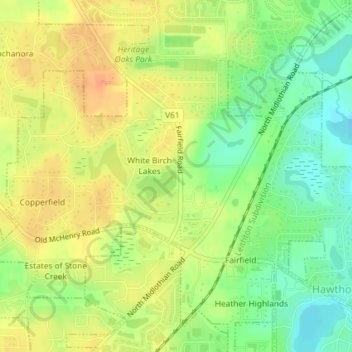 Mappa topografica Lake Naomi, altitudine, rilievo