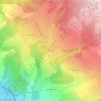 Mappa topografica La Mole, altitudine, rilievo