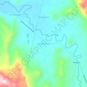 Mappa topografica Cabalantian, altitudine, rilievo