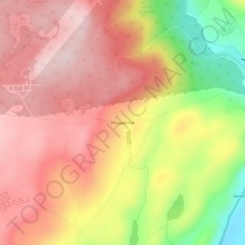 Mappa topografica Prospect Hill, altitudine, rilievo