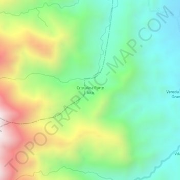Mappa topografica Cristalina Parte Alta, altitudine, rilievo