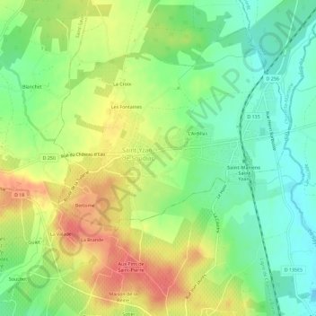 Mappa topografica L'Aiguille, altitudine, rilievo