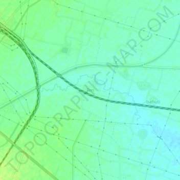 Mappa topografica Teri, altitudine, rilievo