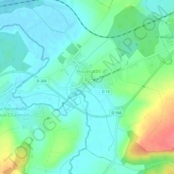 Mappa topografica Les Vosges, altitudine, rilievo