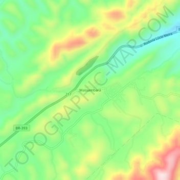 Mappa topografica Massambará, altitudine, rilievo