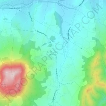 Mappa topografica Saint-Lager-Bressac, altitudine, rilievo