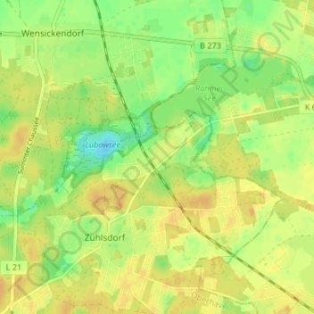 Mappa topografica Seefeld, altitudine, rilievo