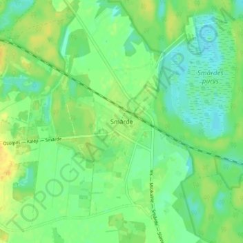 Mappa topografica Smārde, altitudine, rilievo