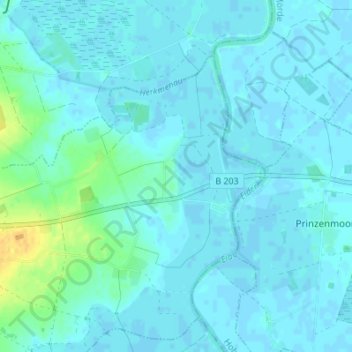 Mappa topografica Neuenfähre, altitudine, rilievo