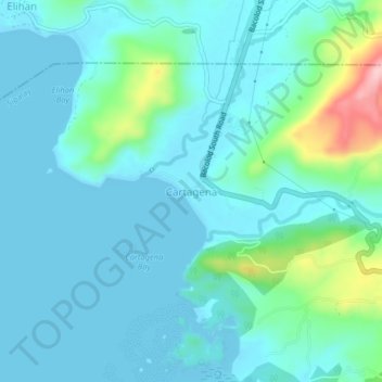 Mappa topografica Cartagena, altitudine, rilievo