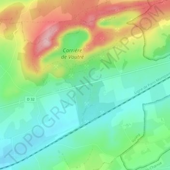 Mappa topografica Kabylie, altitudine, rilievo