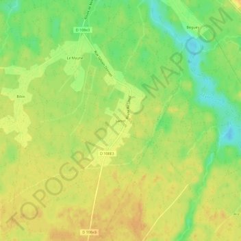 Mappa topografica Lanot, altitudine, rilievo