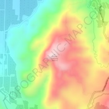 Mappa topografica Mount Pattung, altitudine, rilievo