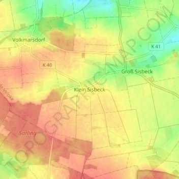 Mappa topografica Klein Sisbeck, altitudine, rilievo