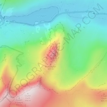 Mappa topografica Adam and Eve, altitudine, rilievo