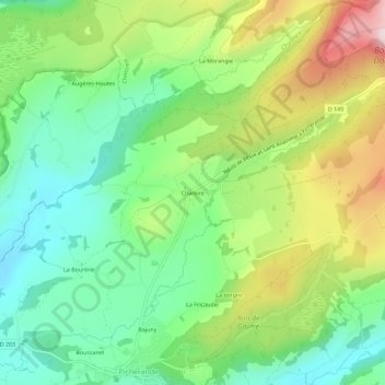 Mappa topografica Chareire, altitudine, rilievo