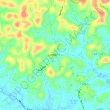 Mappa topografica Kattimoola, altitudine, rilievo