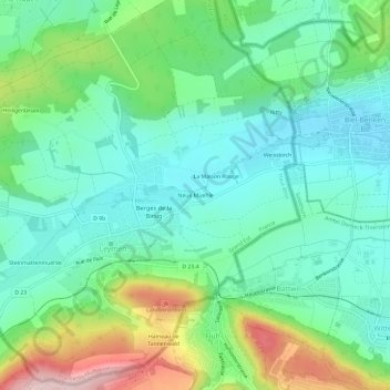 Mappa topografica Neue Muehle, altitudine, rilievo
