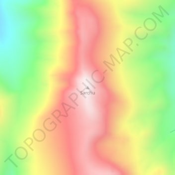 Mappa topografica Sarchu, altitudine, rilievo