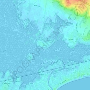 Mappa topografica Saillé, altitudine, rilievo